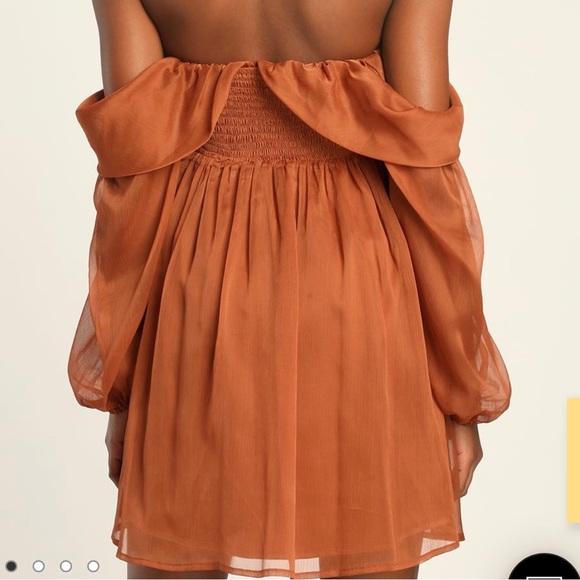 ‼️NWT‼️ Rust Off Shoulder Dress - Picture 5 of 6